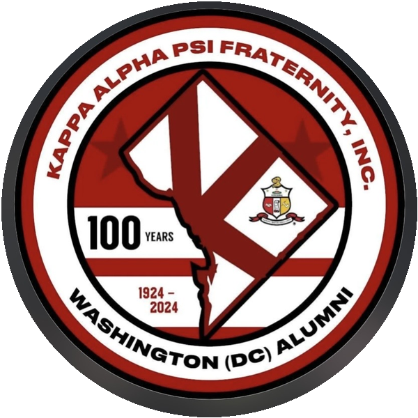 Washington (DC) Alumni Chapter, Kappa Alpha Psi Fraternity, Inc. centennial logo: 100 years, 1924-2024.